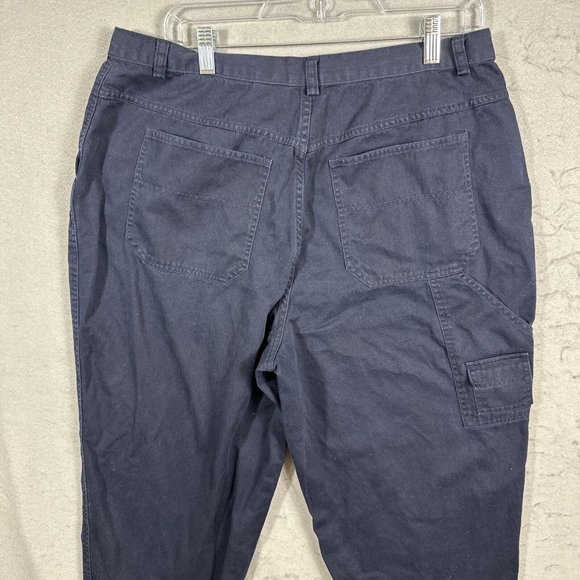 CJ Banks Dress Pants Womens Plus 16W Blue Carpenter 100% Cotton - Picture 7 of 9